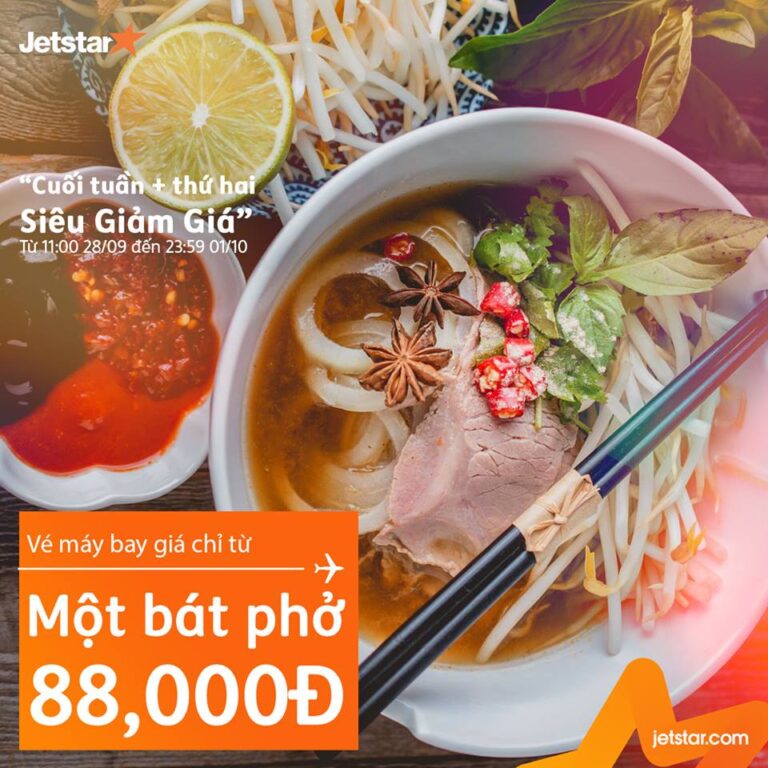 ✈Cuối tuần + Thứ 2 siêu giảm giá. Vé máy bay giá chỉ từ 1 bát phở 😯