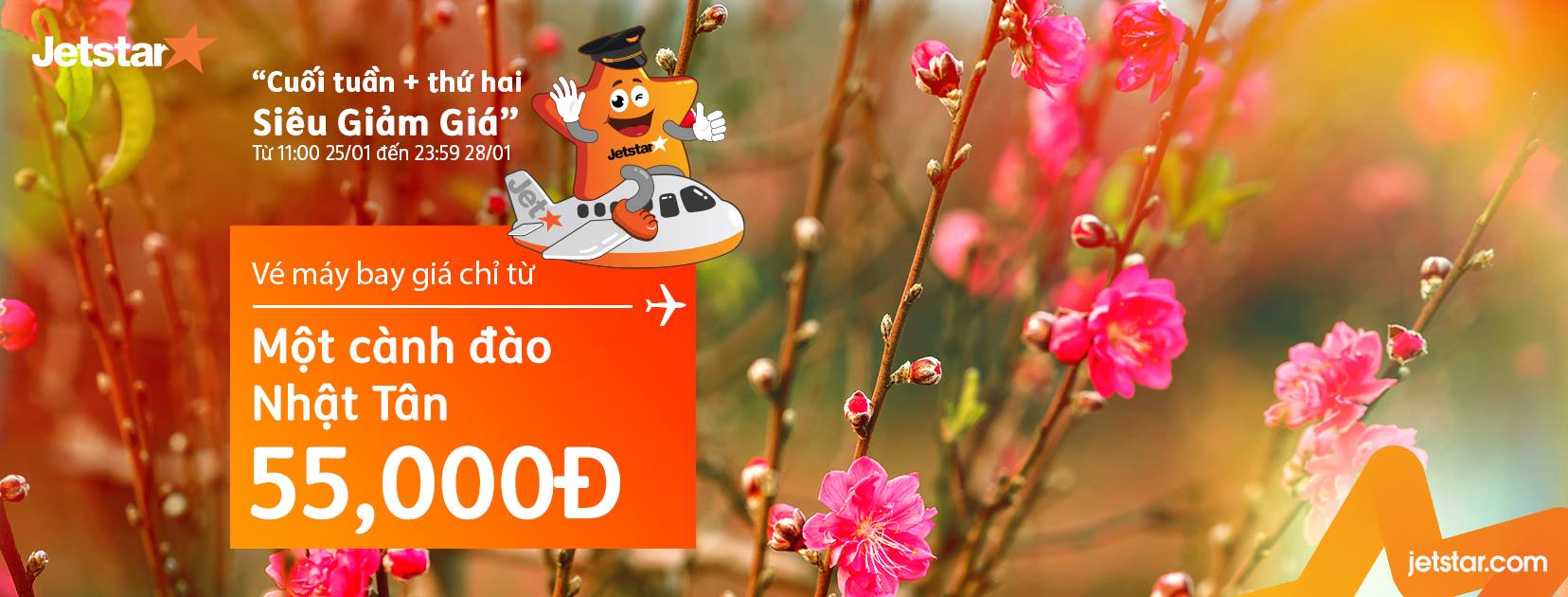 🔈 CUỐI TUẦN RỒI!! SĂN VÉ MÁY BAY JETSTAR THÔI!!! VÉ MÁY BAY GIÁ CHỈ BẰNG 1 CÀNH ĐÀO NHẬT TÂN GIÁ 55K THÔI Ạ 🌸🌸🌸