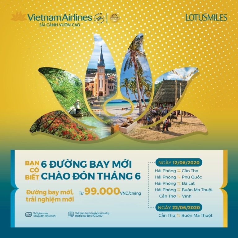 VIETNAM AIRLINES MỞ RỘNG MẠNG BAY NỘI ĐỊA VỚI 6 ĐƯỜNG BAY MỚI