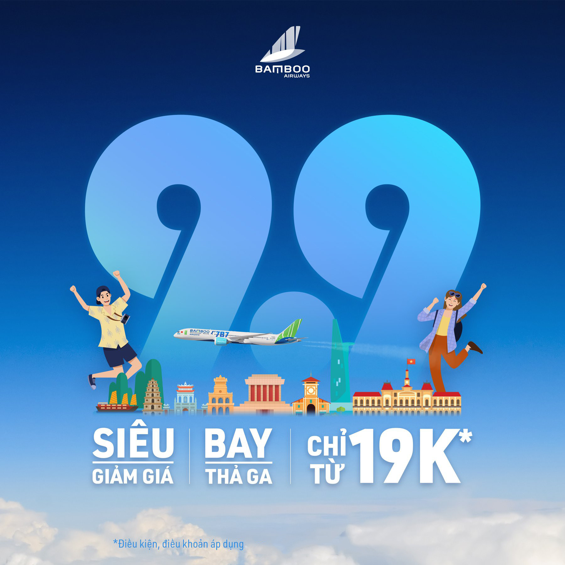 ❗️SIÊU SALE 9/9: SĂN VÉ BAY 19K CÙNG BAMBOO AIRWAYS!