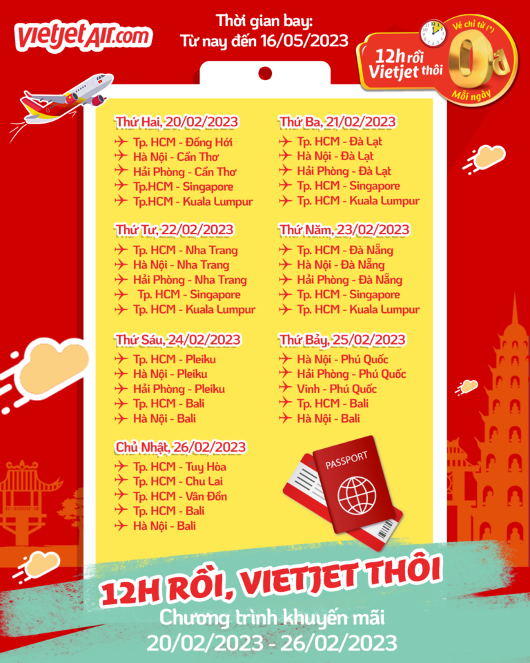 HẠNH PHÚC LÀ SĂN ĐƯỢC VÉ BAY 0Đ CÙNG VIETJET VI VU ĐÔNG NAM Á 🥳